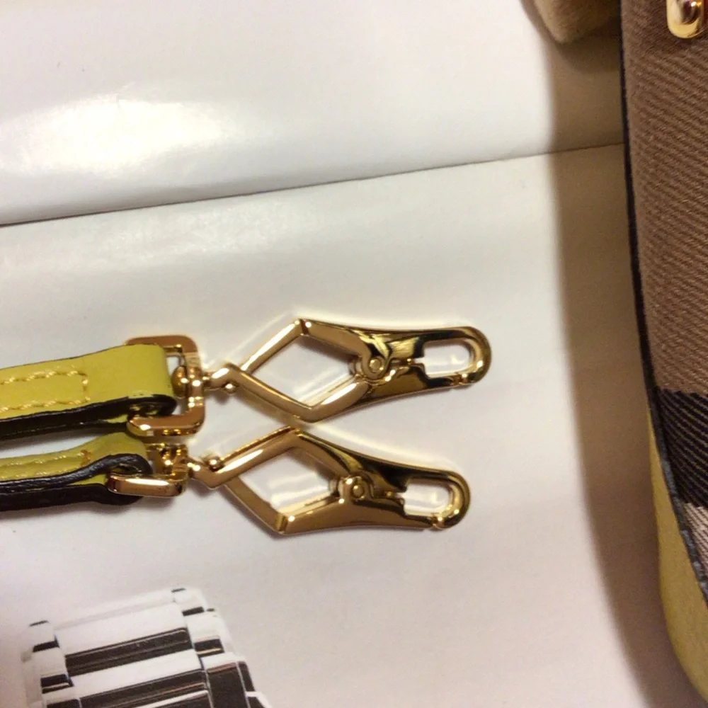 Burberry Yellow and Tan Plaid Crossbody Bag - Picture 7 of 7